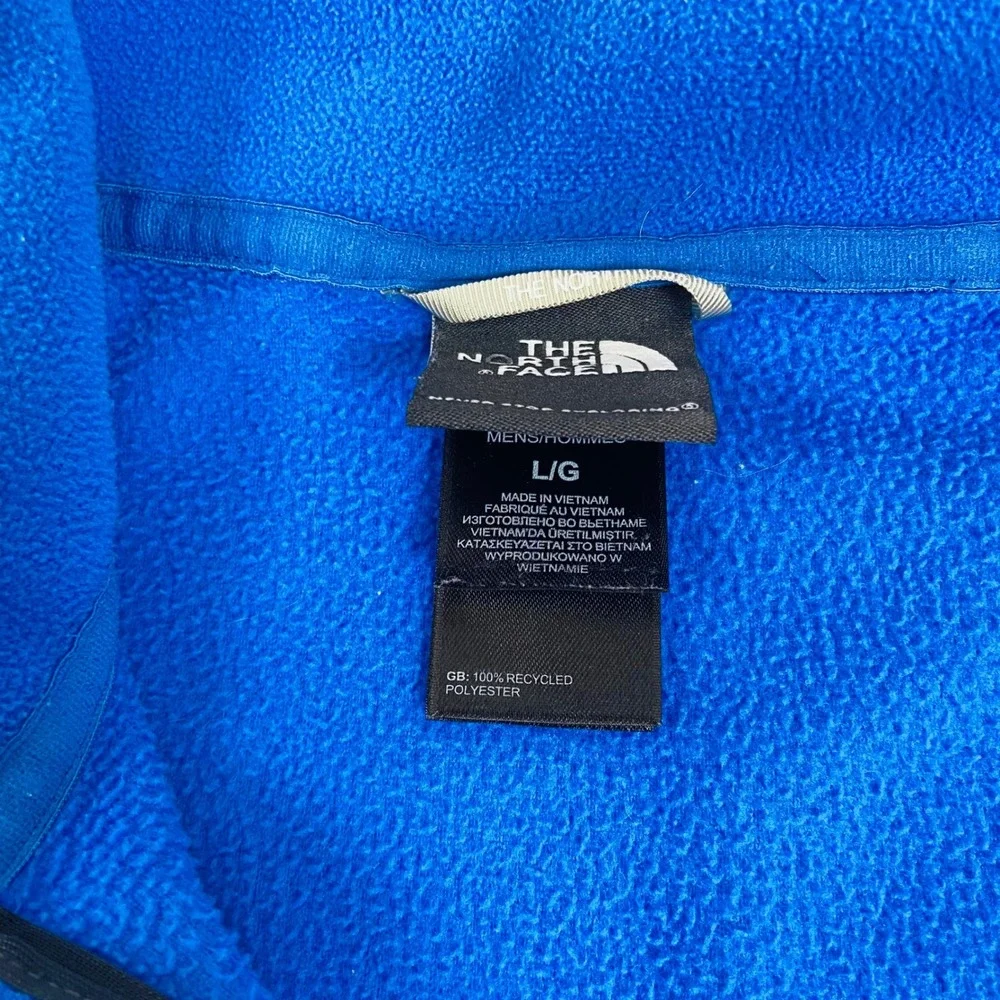 The North‎ Face Mens Large Blue 1/4 Zip Pullover Fleece Jacket Ourdoor Hiking
